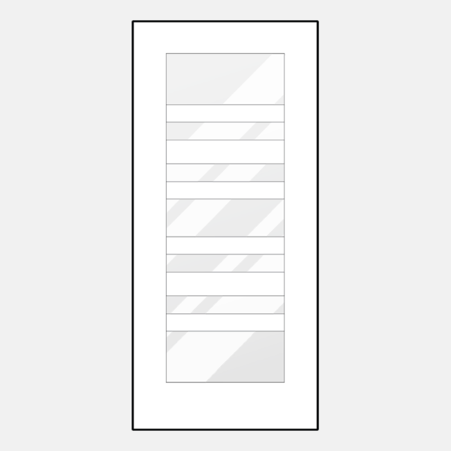 {Illustration of ProVia front door with simulated divided lites; style 460-UM-7L}
