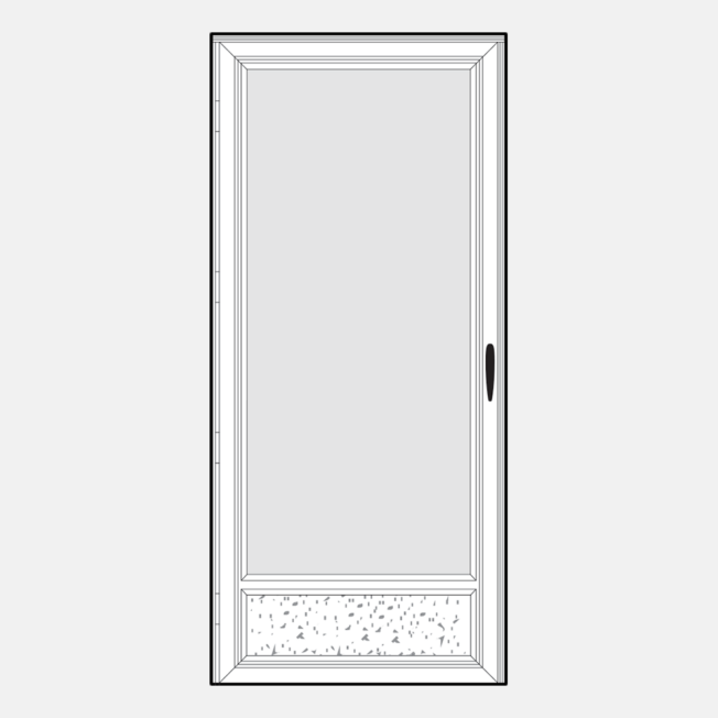Line art of a ProVia 896 storm door style