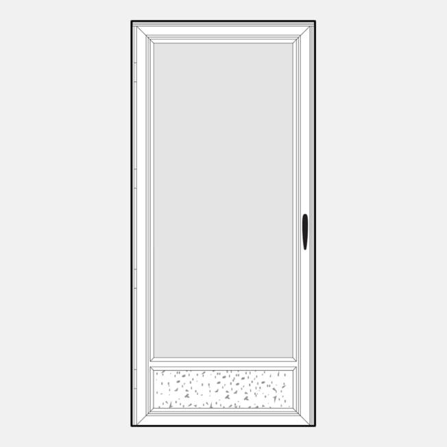 {Line art of a ProVia 896 storm door style}