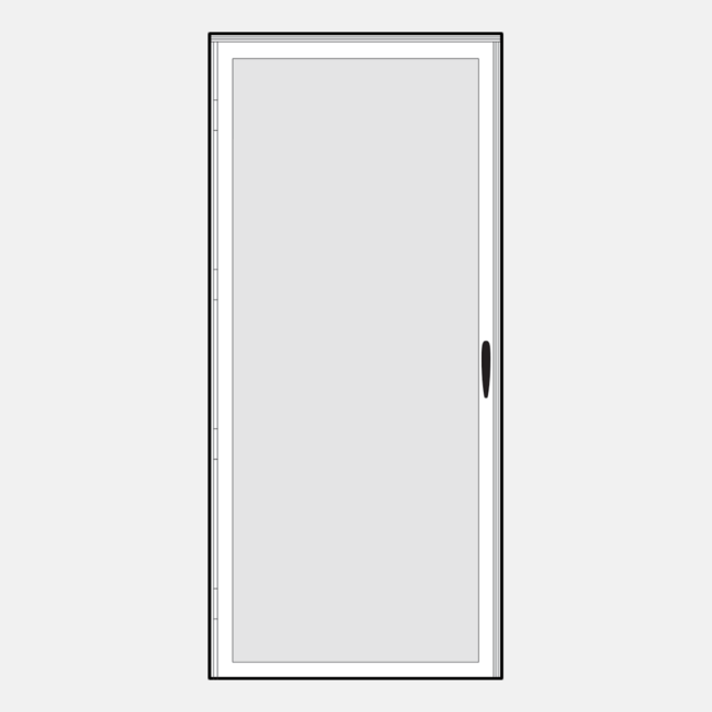 Line art of a ProVia 897 storm door style