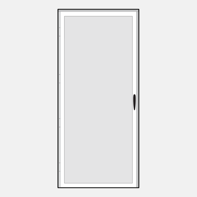 {Line art of a ProVia 897 storm door style}