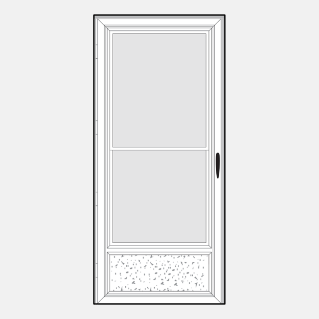 Line art of a ProVia 899 storm door style