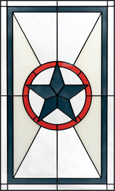 {Isolated view of ProVia Americana Art Glass doors option}
