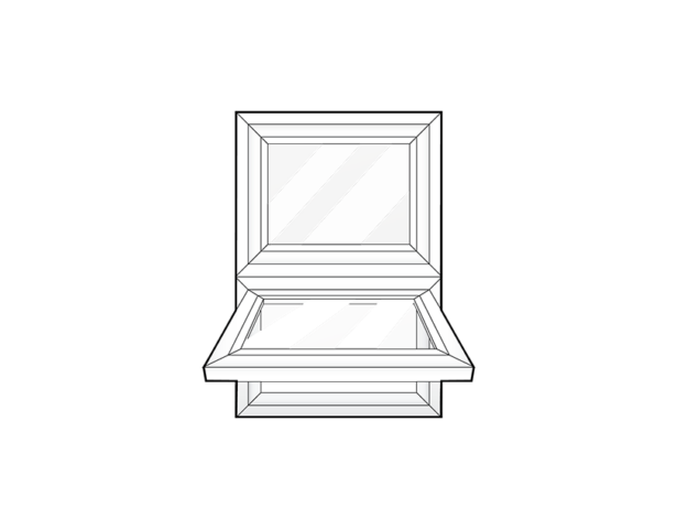Isolated illustration of a ProVia 2-Lite Awning Window