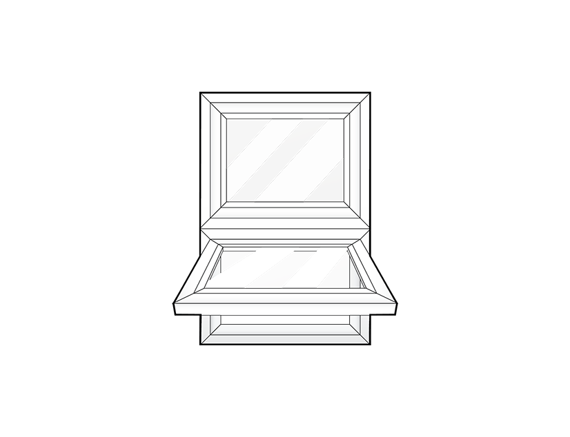 Isolated illustration of a ProVia 2-Lite Awning Window