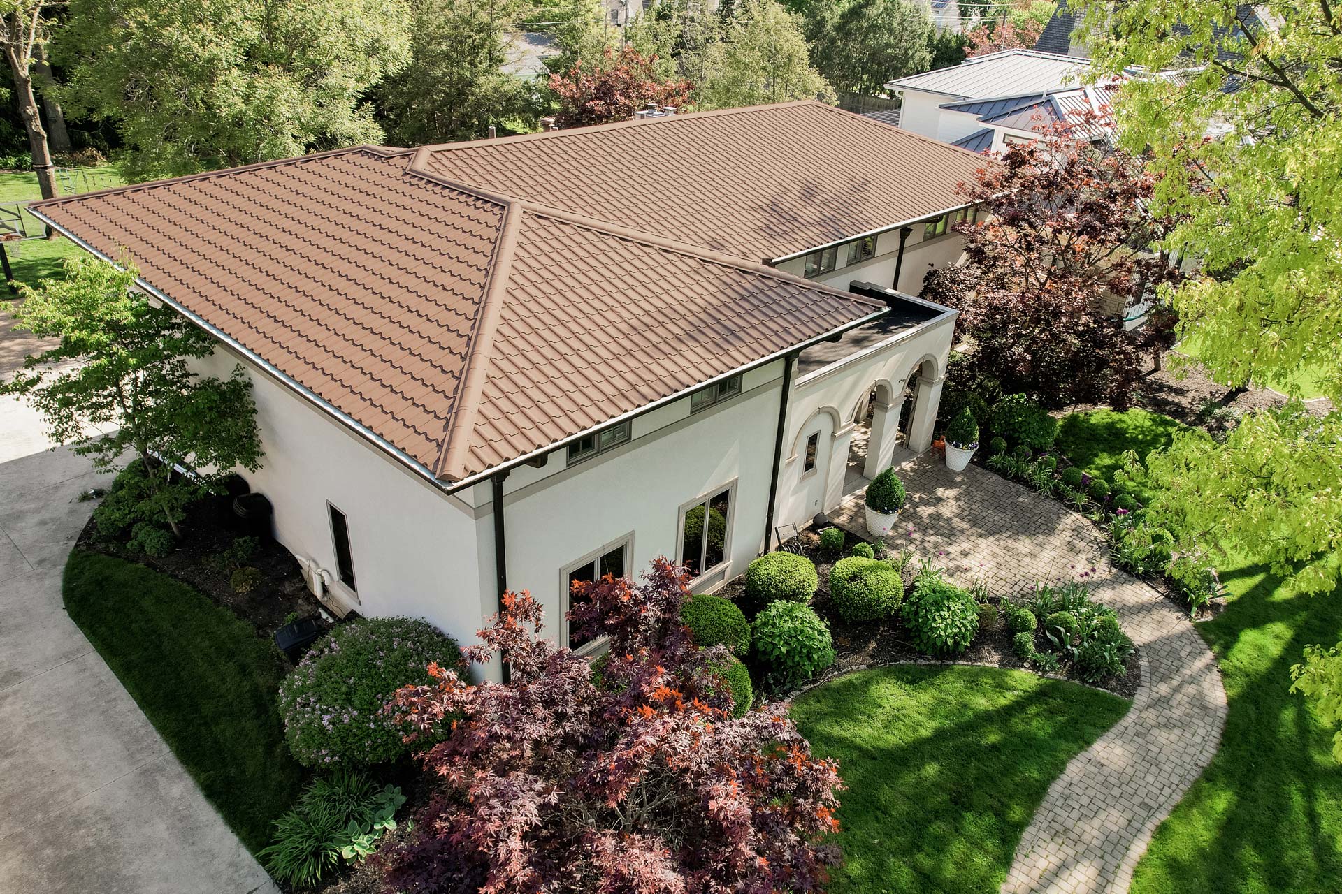 Barrel Tile Metal Roofing in Terracotta