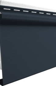 {Isolated image of CedarMAX®single 7 insulated vinyl siding in the dark blue color Neptune}