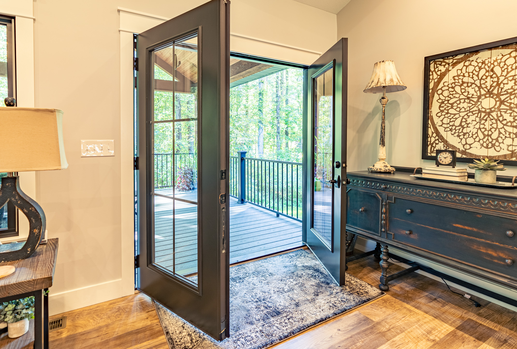 Legacy™ 460 Steel French Doors in Rustic Bronze with Internal Grids