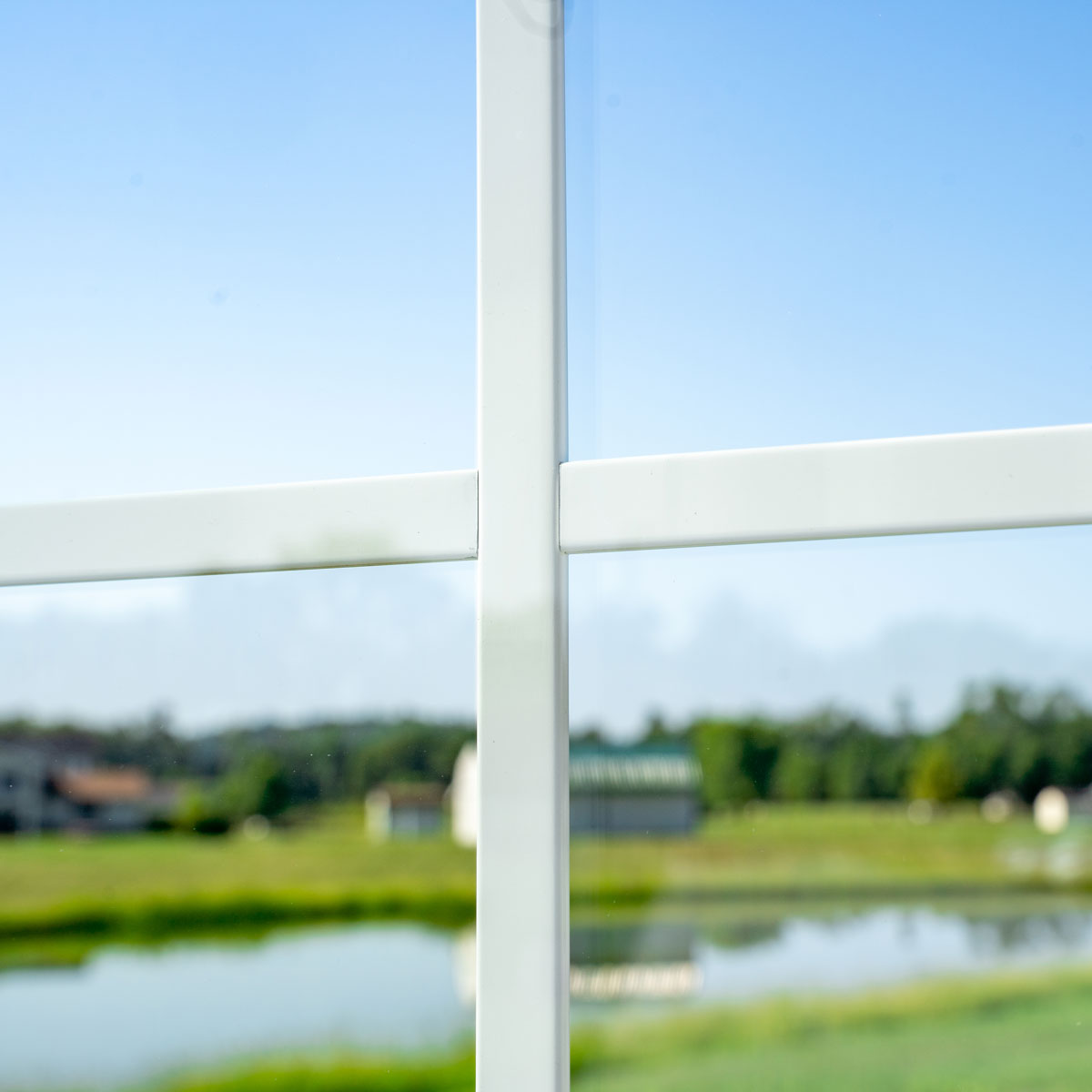 Closeup view of flat window grid option for ProVia windows and patio doors