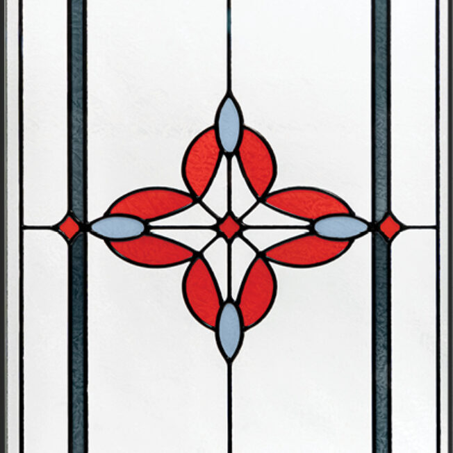 {Isolated view of ProVia Haven Art Glass doors option}