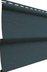 {Vinyl siding colors in the color Sea Slate; blue siding; example of vinyl clapboard siding}