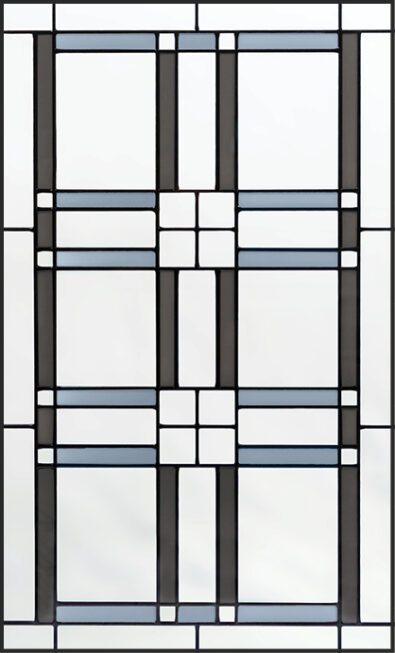 Isolated view of ProVia Laurence Art Glass doors option