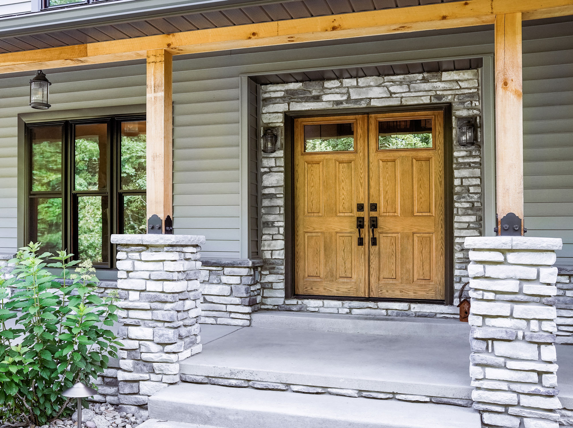 Legacy™ Steel 420-4P French Doors in Dark Oak Stain