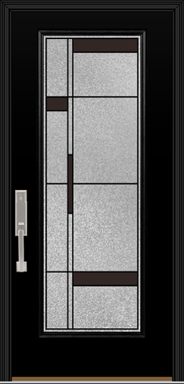 Isolated image of a Coal Black ProVia Legacy™ Door with Manhattan Art Glass