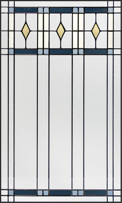Isolated view of ProVia Lincoln Art Glass doors option