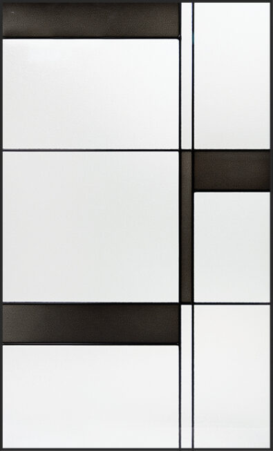 Isolated view of ProVia Manhattan Art Glass doors option