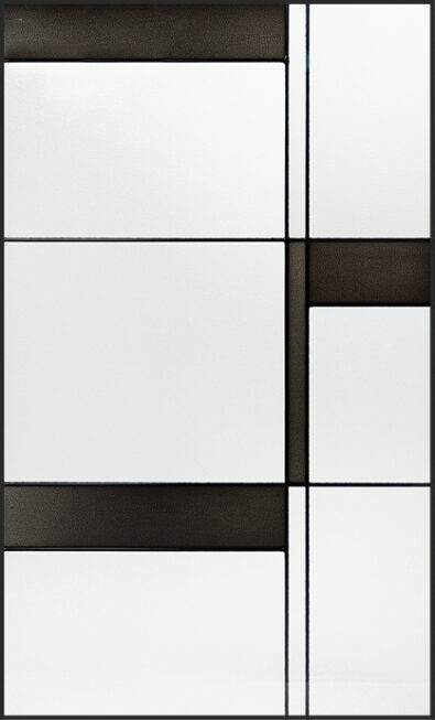 {Isolated view of ProVia Manhattan Art Glass doors option}