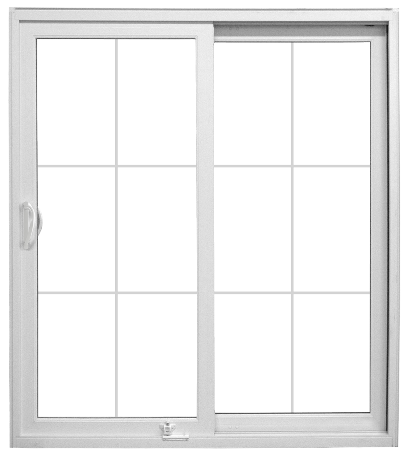 Isolated image of a ProVia patio door with cottage grids