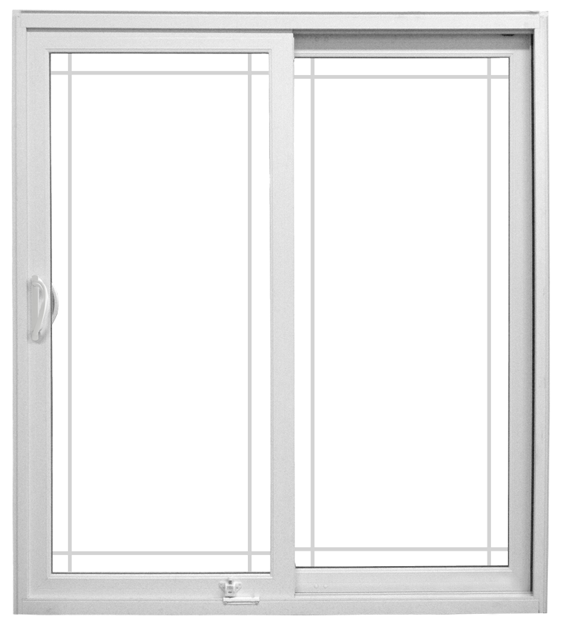 Isolated image of a ProVia patio door with prairie grids