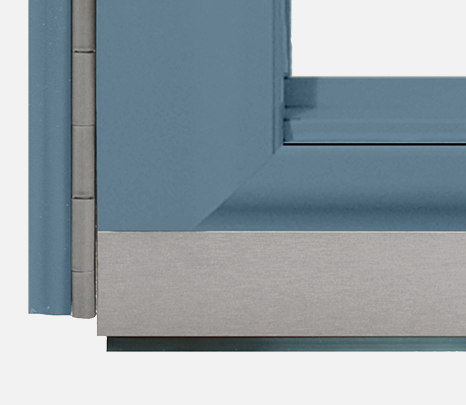 Closeup view of a Satin Nickel Bottom Storm Door Expander
