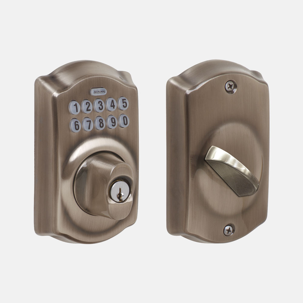 Schlage® Electronic Keypad Deadbolt in Antique Brass