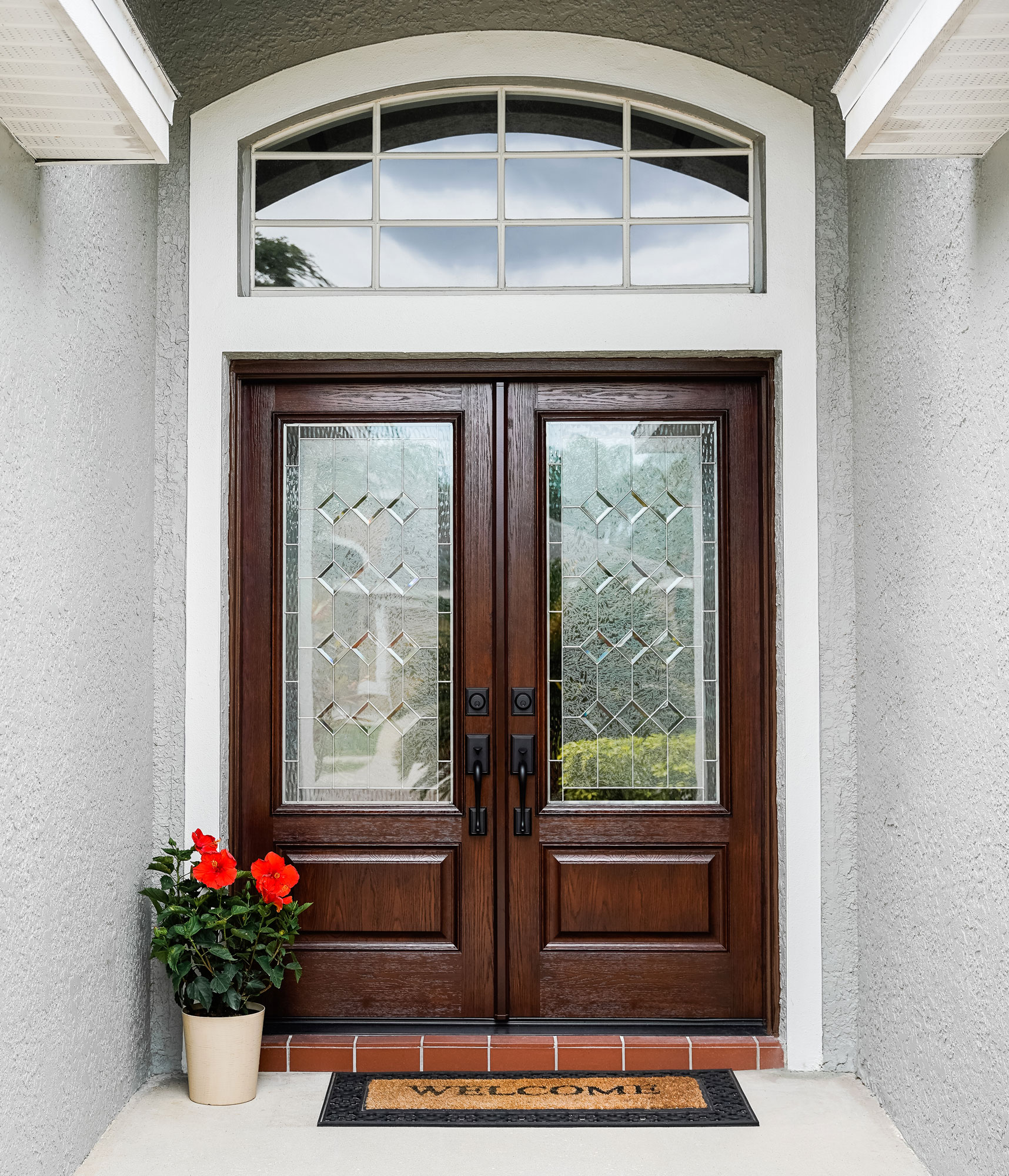 Signet® Oak 440 French Doors in Truffle with Constance Glass