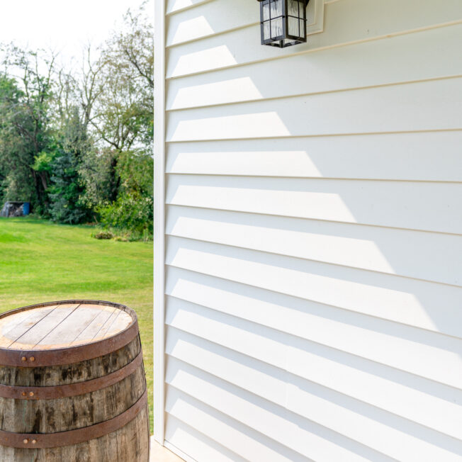 {CedarMAX insulated vinyl siding in White}