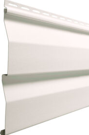 Ultra vinyl Dutch lap siding in the color White; white vinyl siding