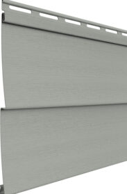 {Willowbrook house siding, example of vinyl clapboard siding, in the color Everest gray}