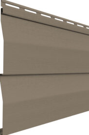 {Willowbrook vinyl house siding in the color Pueblo, example of Dutch lap siding}
