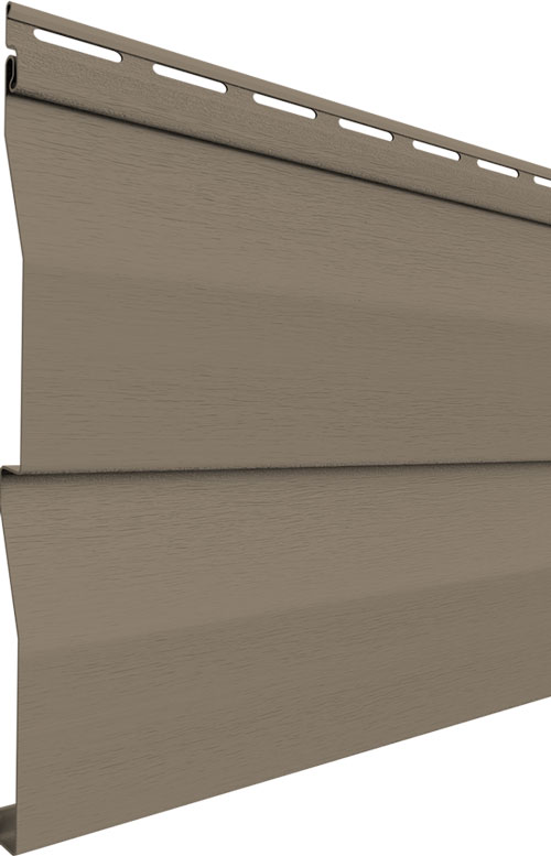 Willowbrook vinyl house siding in the color Pueblo, example of Dutch lap siding