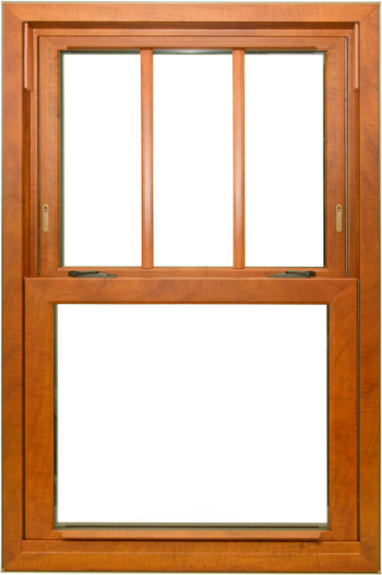 Isolated image of one of ProVia's Endure™ double hung top rated vinyl windows with grids on the top pane; image in ProVia's best window brands comparison