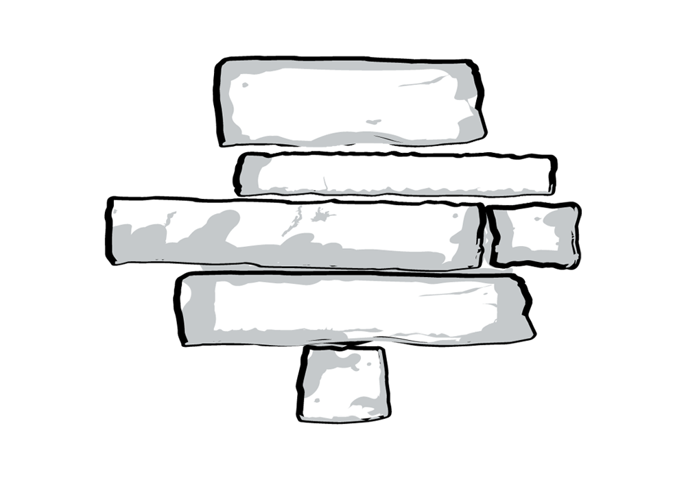 Line art of Chisel Cut™ manufactured stone veneer profile
