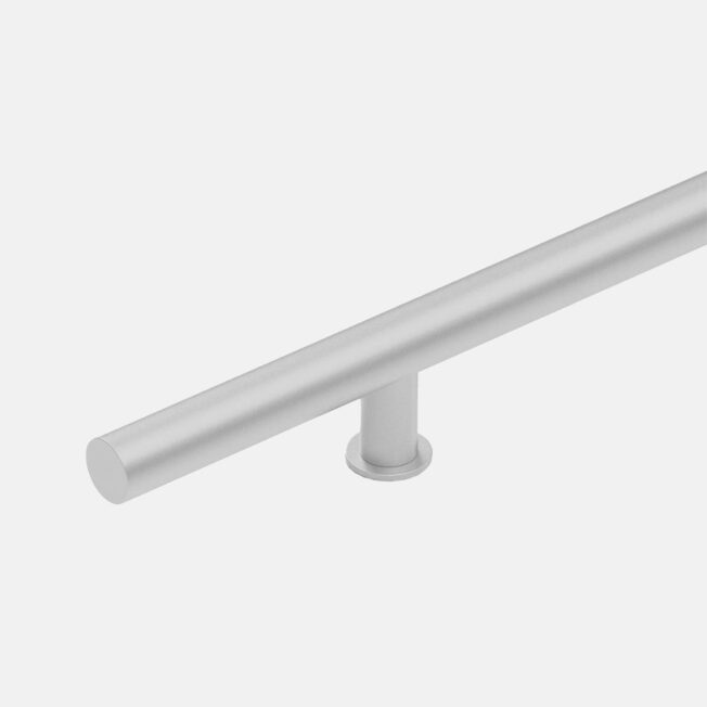 {Emtek® Round Long Door Pull in Brushed Stainless}