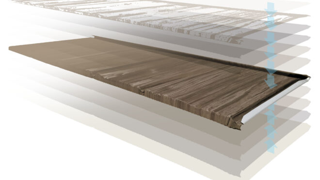 {Illustration of ProVia metal roofing panel with GalvaTec™ Finish System}