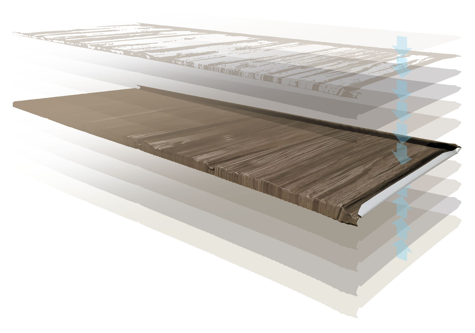 Illustration of ProVia metal roofing panel with GalvaTec™ Finish System