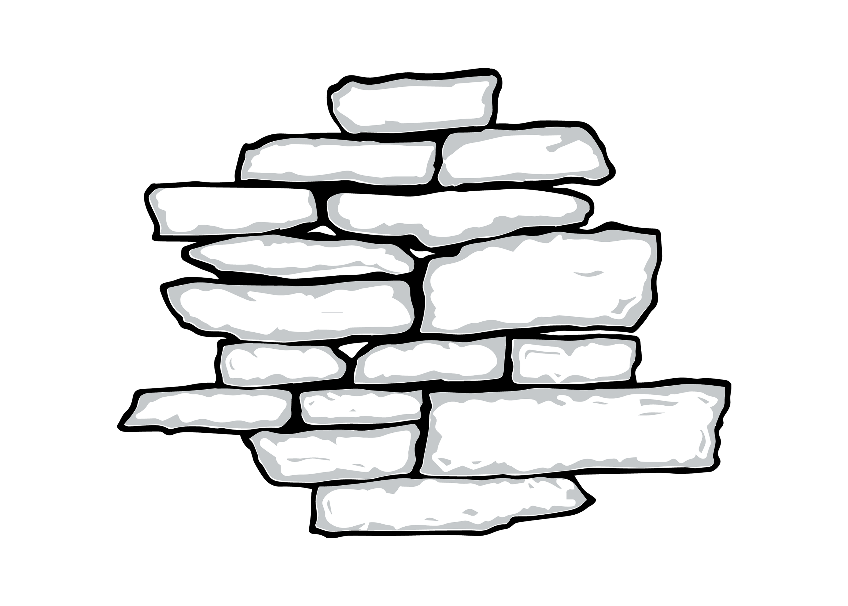 Line art of Ledgestone manufactured stone veneer profile