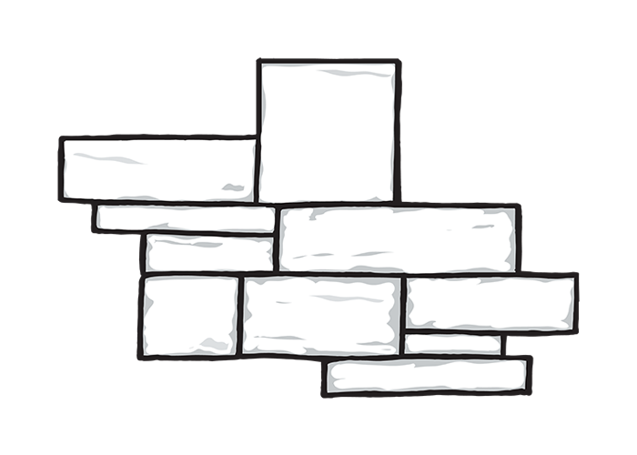 Line art of limestone veneer profile