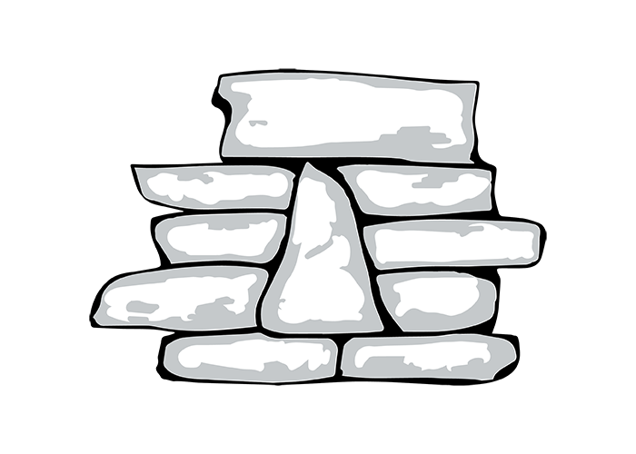 Line art of Ridge Cut™ manufactured stone veneer profile