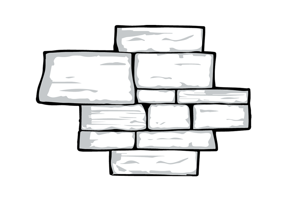 Line art of Terra Cut™ manufactured stone veneer profile
