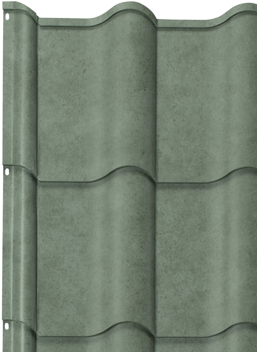 Barrel Tile Metal Roofing in Jade