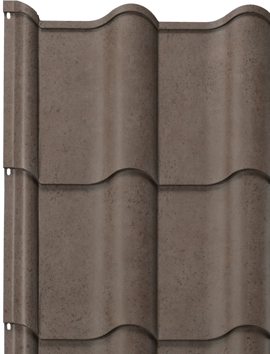 Barrel Tile Metal Roofing in Mocha