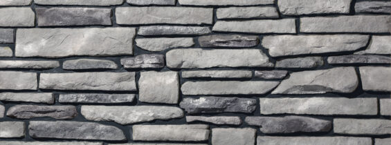 {Ledgestone Mystic with Black Grout}