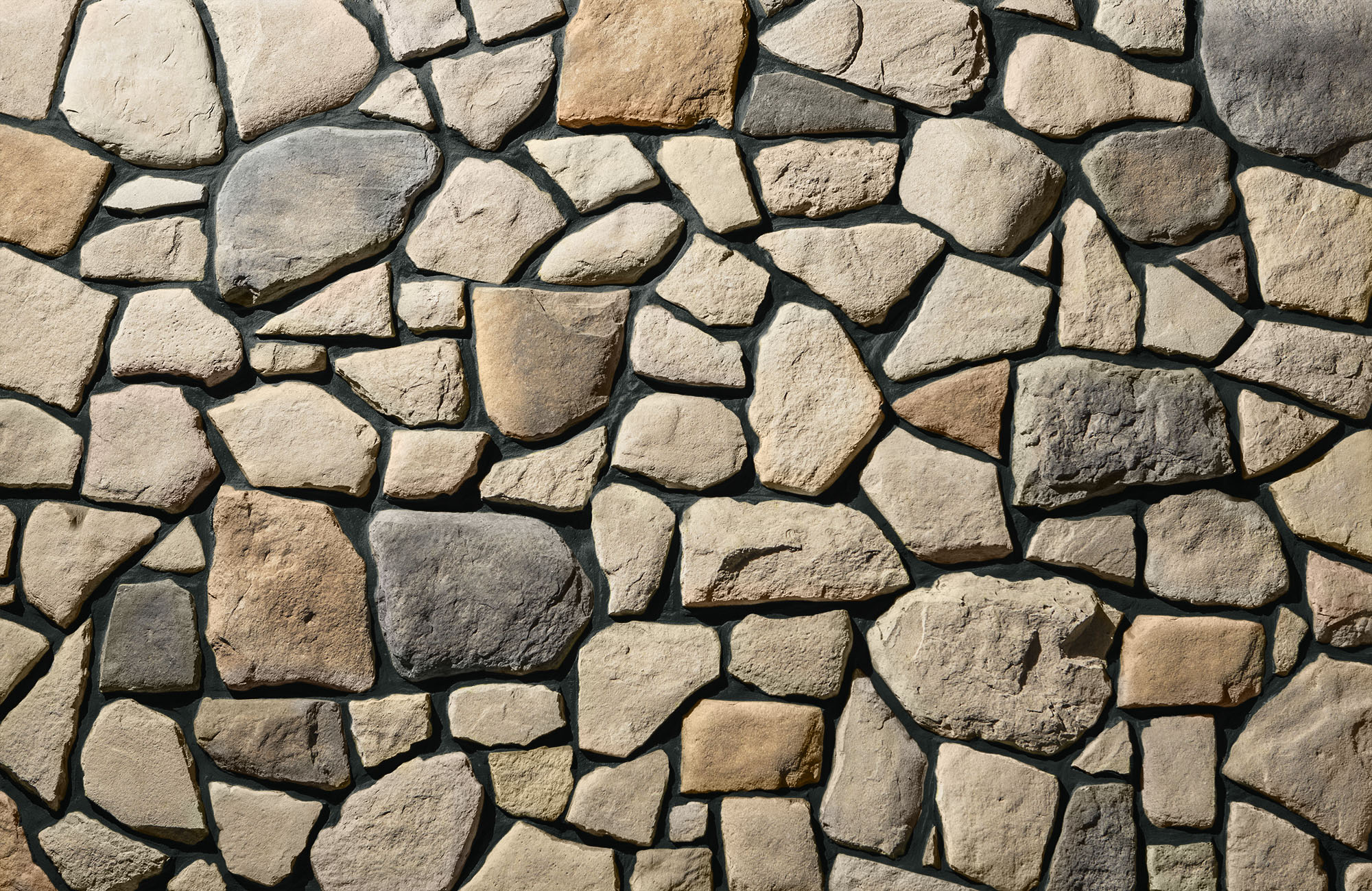 Fieldstone Strathmore with Black Grout