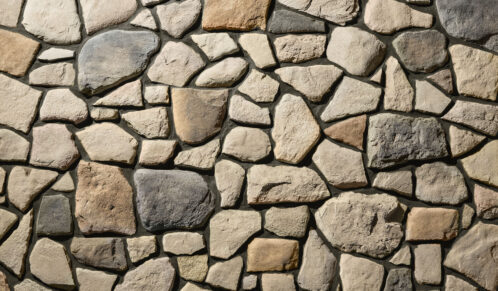 Brown fieldstone veneer with brown grout, Strathmore