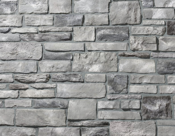 Terra Cut™ Frost manufactured stone veneer with Gray Grout