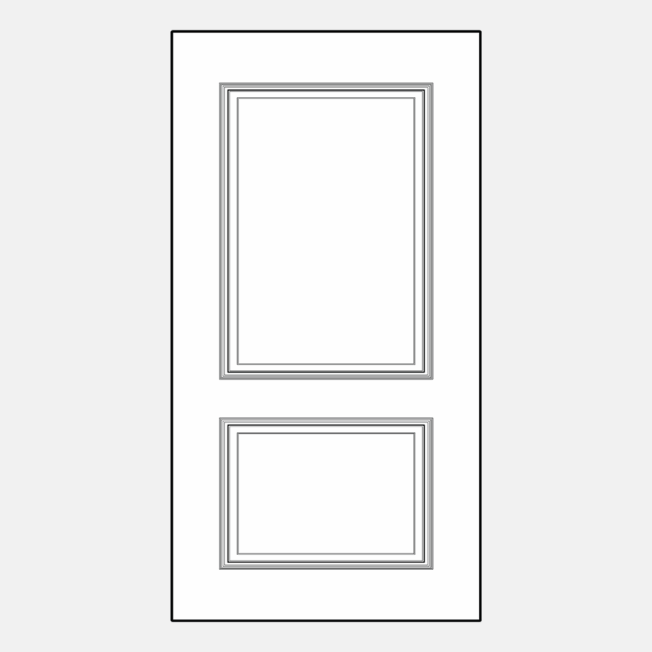 Line drawing of a ProVia 002W 8-foot entry door style in 42" width