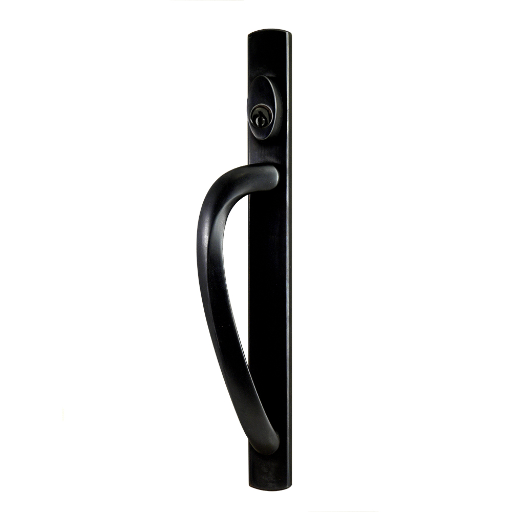 Isolated image showing ProVia Endure™ Signature Patio Door Hardware in Black
