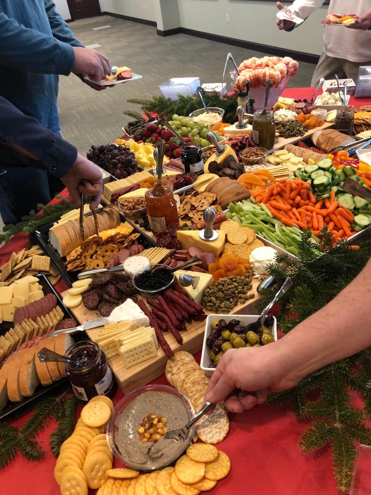 Charcuterie board at ProVia company Christmas event.
