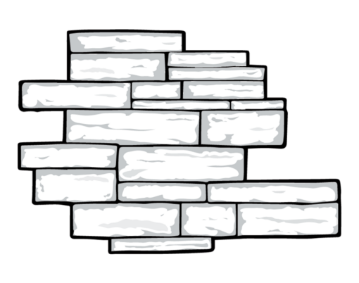{Line art representing ProVia's Dry Stack stone veneer profile}